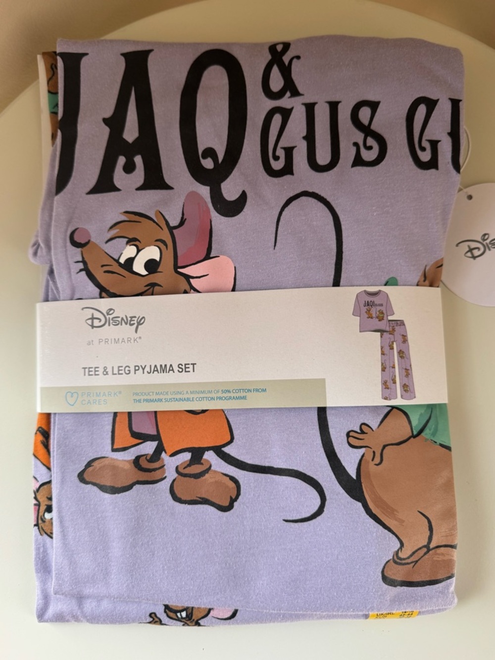 Disney Primark Cinderella Jaq & Gus Gus Pajama Set, Large - Picture 2 of 9